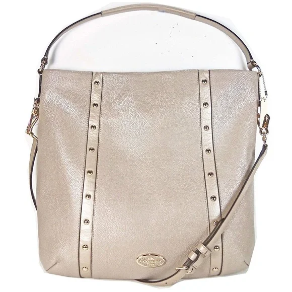 Coach Studded Caviar Kelsey Leather Shoulder Bag - Picture 1 of 8